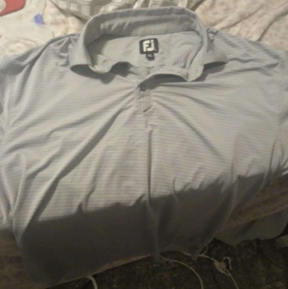 Large footjoy gray dri fit golf polo
